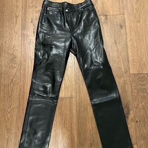 AGOLDE Detox Crisscross Leather Jeans